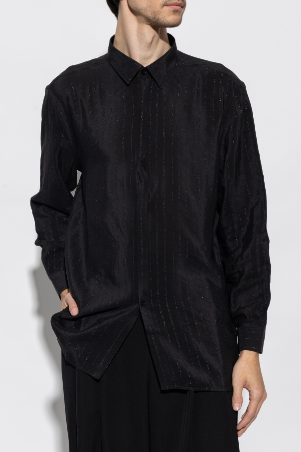 Black Silk shirt with lurex threads Saint Laurent - Vitkac AS